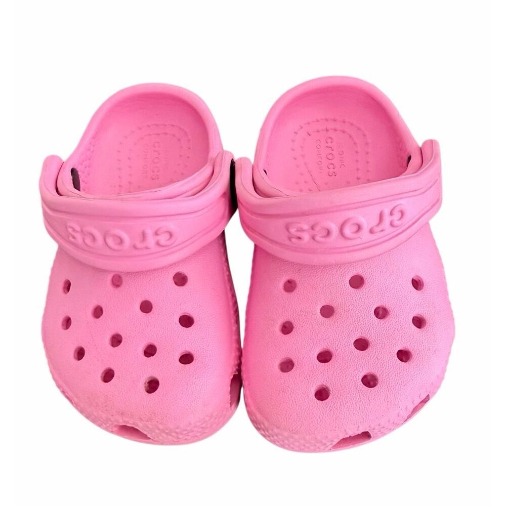 Crocs Classic Clog Taffy Pink Toddler Kids Slip On Sandals size C6 - Picture 7 of 8